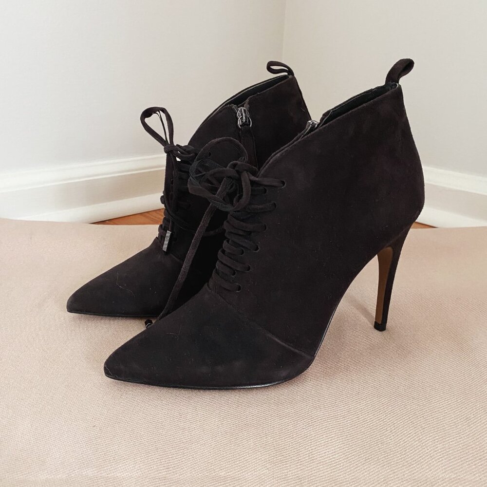 Reiss Suede Lace-Up Booties | Size 6.5 / EU 37